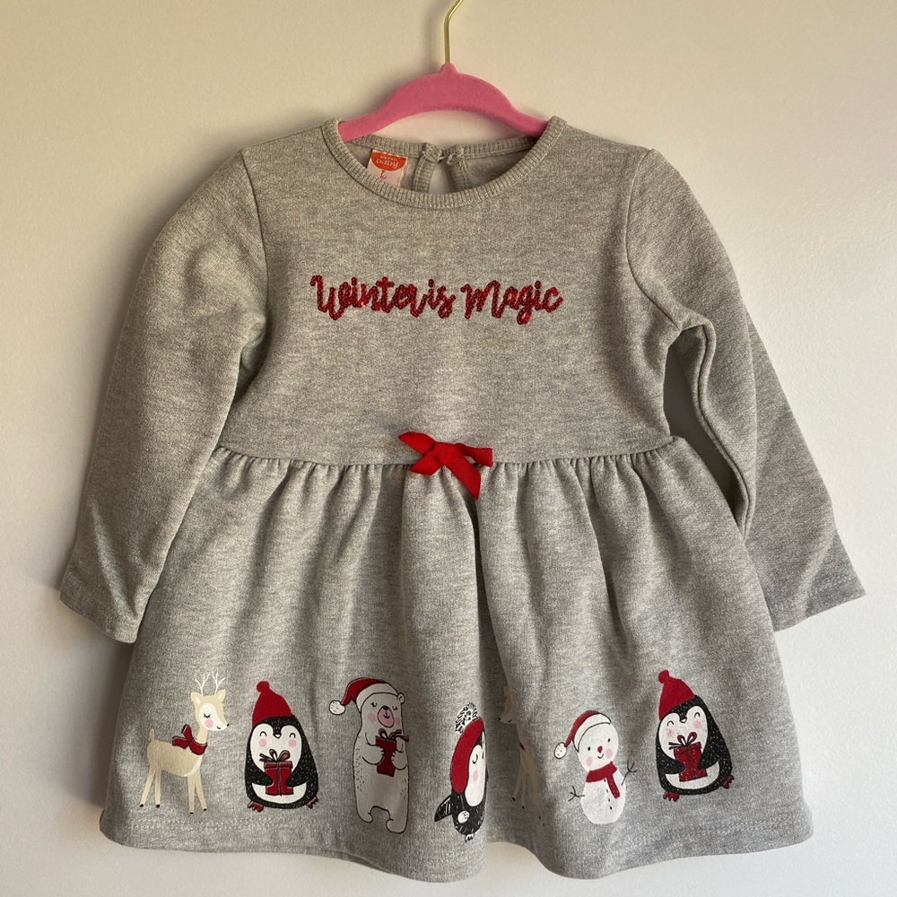 🛎️ Clearance Koton Baby Girl Winter is Magic Dress 9-12 Months